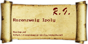 Rozenzweig Ipoly névjegykártya